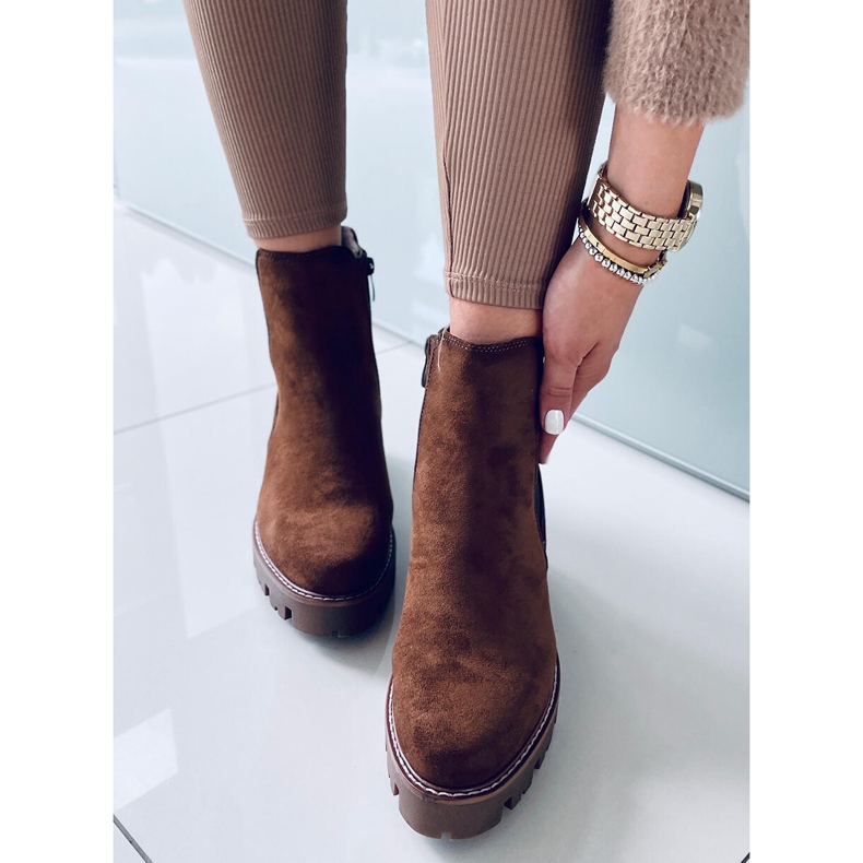 Ragga Khaki-Stiefel mit hohen Absätzen braun 1