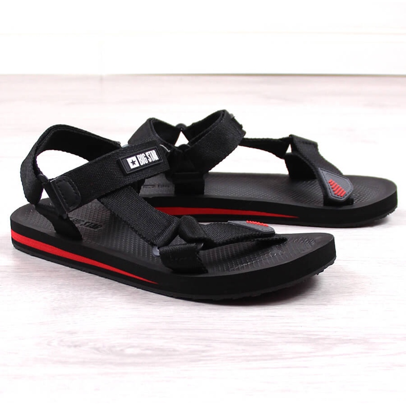Big Star DD174717 schwarze Herren Sportsandalen mit Klettverschluss 1
