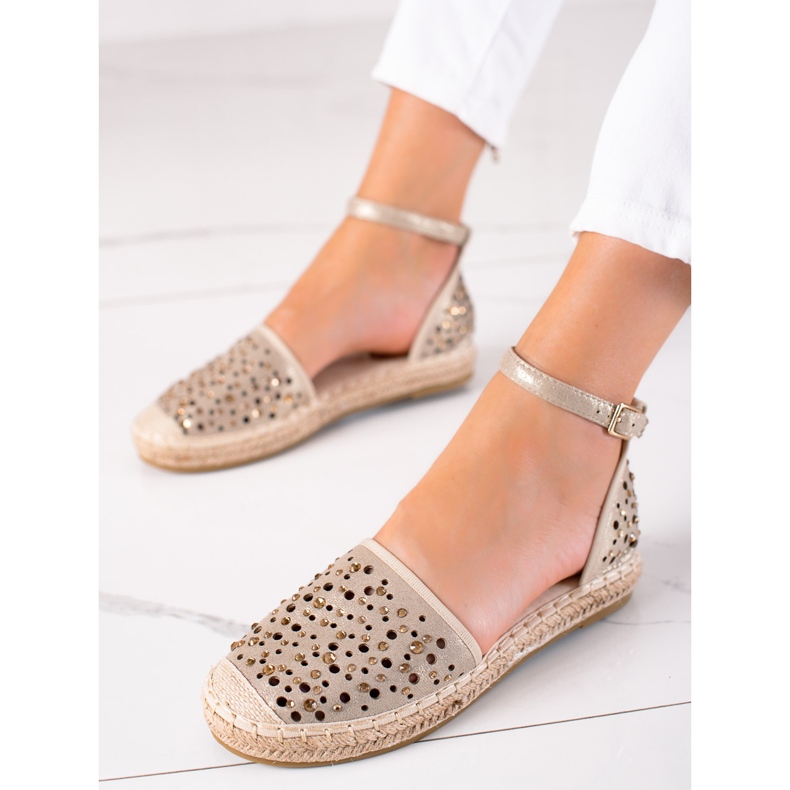 T.Sokolski Espadrilles mit Kristallen beige 2