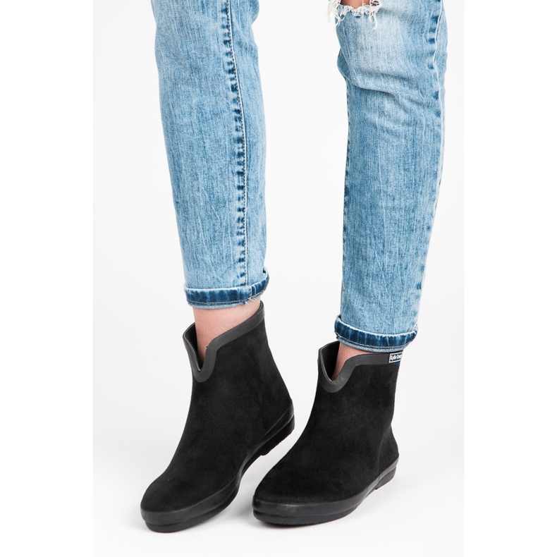 Kylie Wildleder Gummistiefel schwarz 2