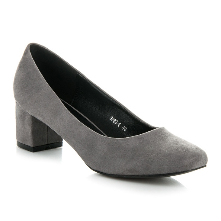 Vices New Collection Klassische Wildleder Pumps grau 1