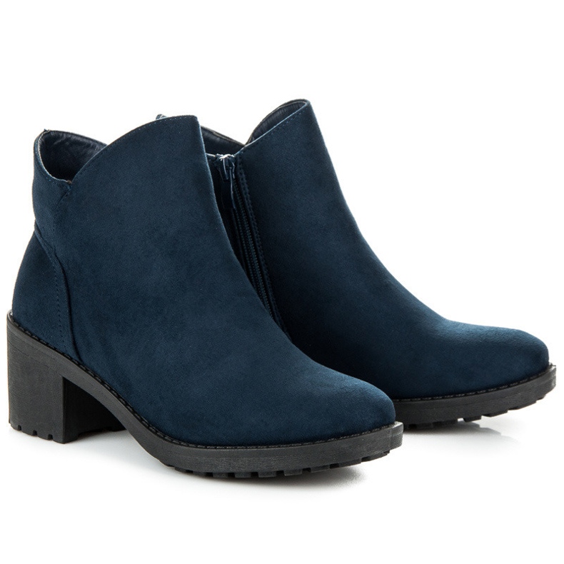 Vices New Collection Stiefel mit hohen Absätzen aus Wildleder blau 1