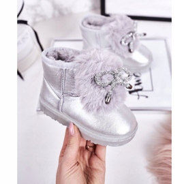 Kinder-Schneestiefel mit Fell Silver Aurora silber- 3