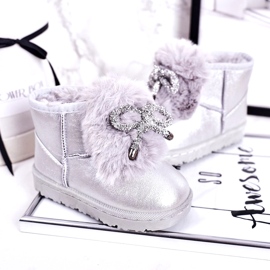 Kinder-Schneestiefel mit Fell Silver Aurora silber- 4