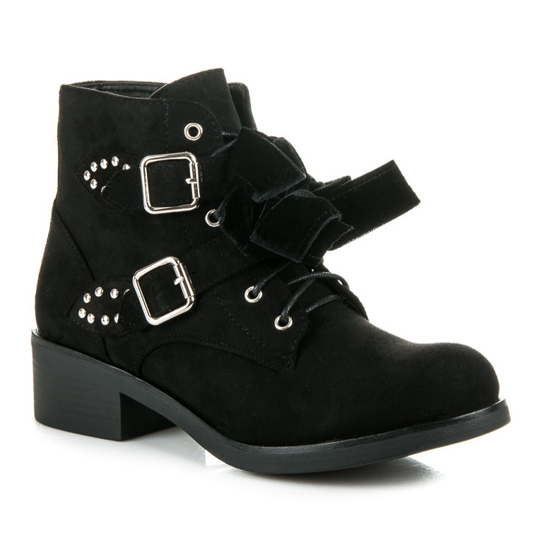 Ideal Shoes Stiefel mit Schleifen schwarz 1