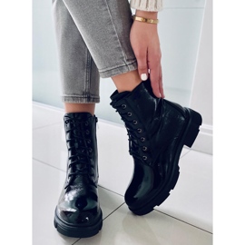 PA1 Lackierte Schnürboots von Neil Black schwarz 1