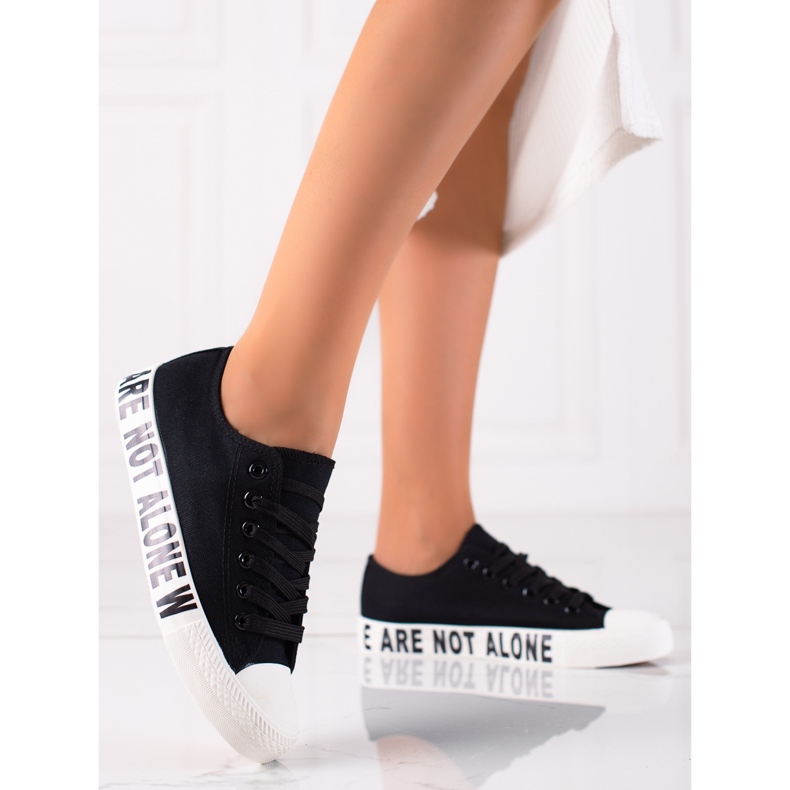 SHELOVET Schwarze Mode-Turnschuhe 2