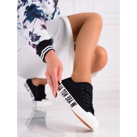 SHELOVET Schwarze Mode-Turnschuhe 1