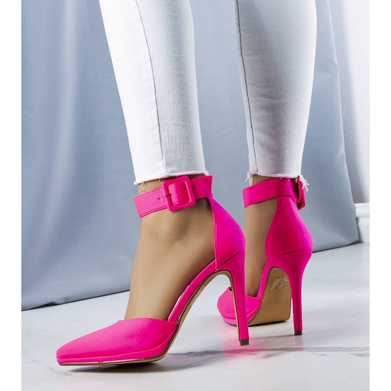 PA1 Rosafarbene Neon-High-Heels von Gerardo 1