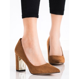 Goodin Stylische Pumps auf High Heels braun 1