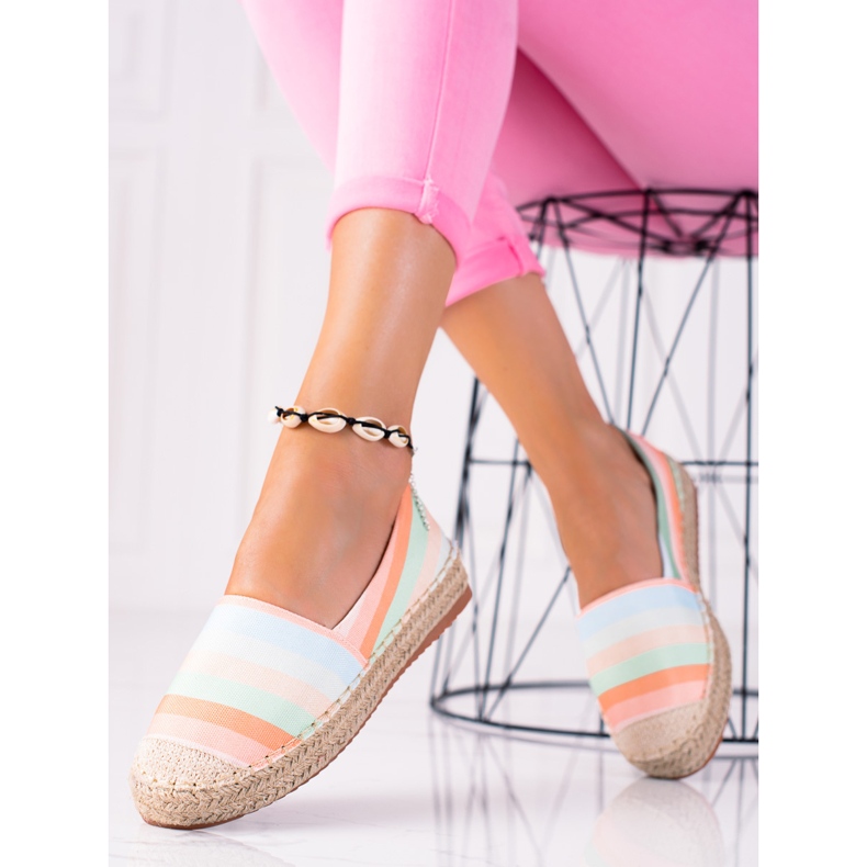 SHELOVET Bunte Espadrilles rosa mehrfarbig 2
