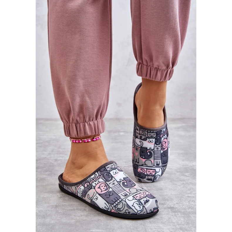 BEFADO S.A. Hausschuhe Befado Kotki 155D208 Grau 1