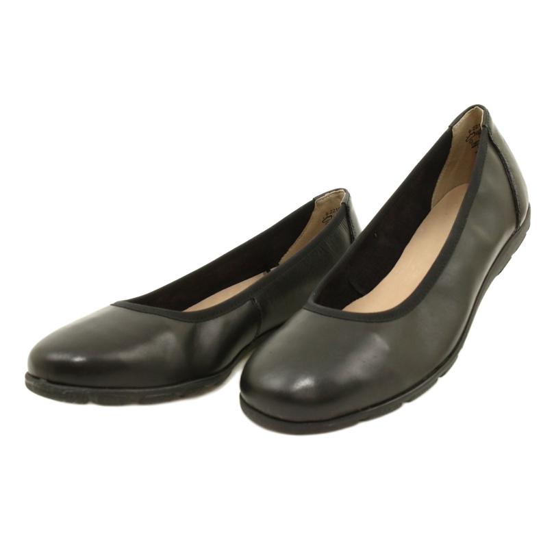Bequeme Ballerinas Caprice aus Leder 22150-20 022 Schwarzes Nappaleder 3