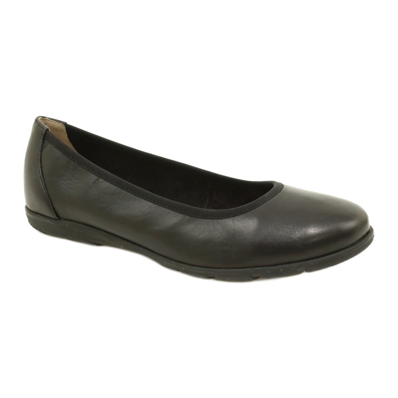 Bequeme Ballerinas Caprice aus Leder 22150-20 022 Schwarzes Nappaleder 1