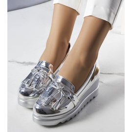 BM Cleo silberne Keilschuhe silber- 1