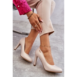 Damen Pumps On Heel Sergio Leone Light Beige Pearl Campbell 2