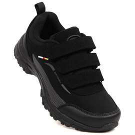Schwarze American Club wasserdichte Trekkingstiefel mit Klettverschluss 1