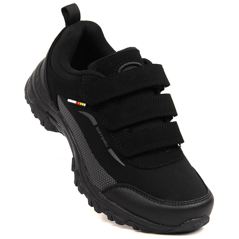 Schwarze American Club wasserdichte Trekkingstiefel mit Klettverschluss 1