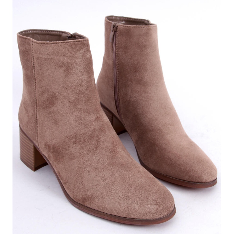 Klassische Wildlederstiefel Natina Khaki beige 1