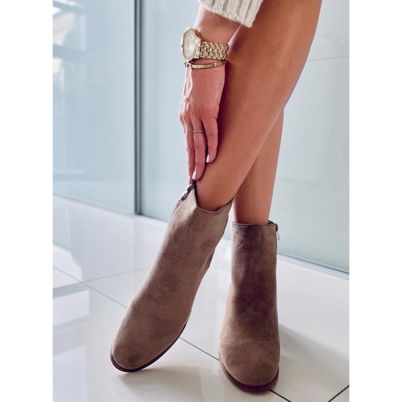 Klassische Wildlederstiefel Natina Khaki beige 2