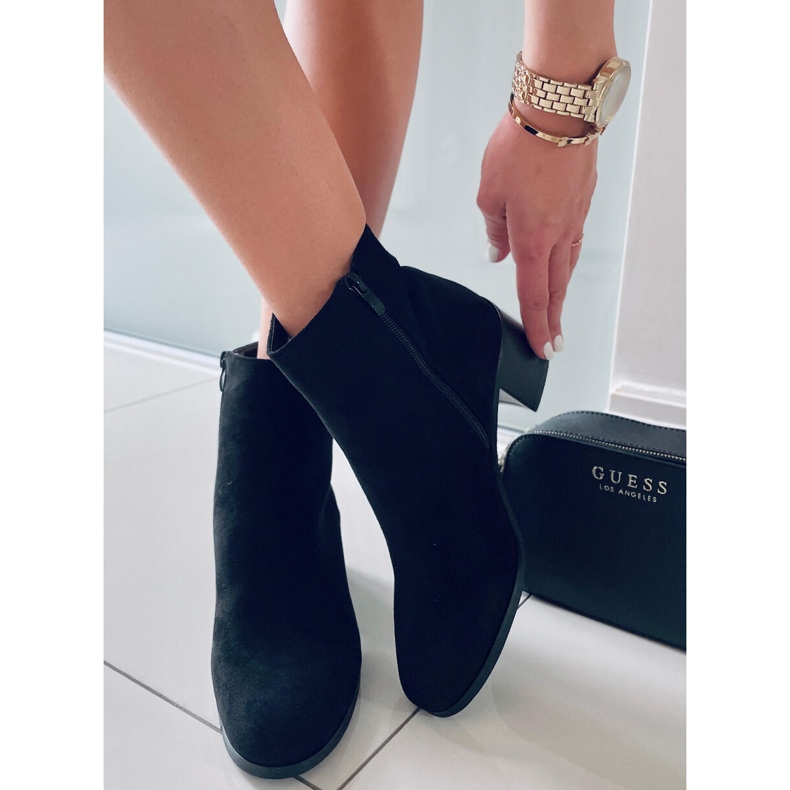 BM Klassische Wildlederstiefel Natina Black schwarz 1