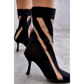 PS2 Modischer Damen High Heel Stiefel Schwarz Deyna 2