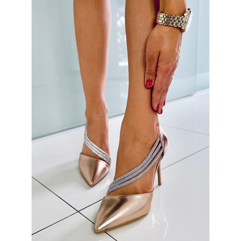 Lucille Champagne asymmetrische Absätze rosa 1