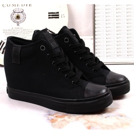 Schwarze Damen-Sneaker mit Keilabsatz Big Star LL274034 5
