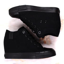 Schwarze Damen-Sneaker mit Keilabsatz Big Star LL274034 6