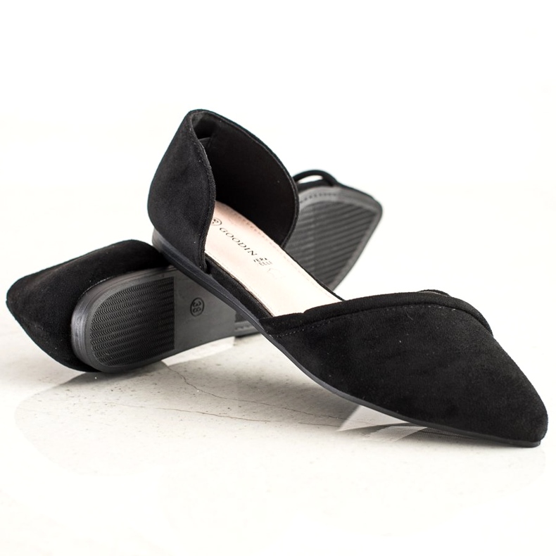 Goodin Ballerinas aus Wildleder mit Cut-Out schwarz 4