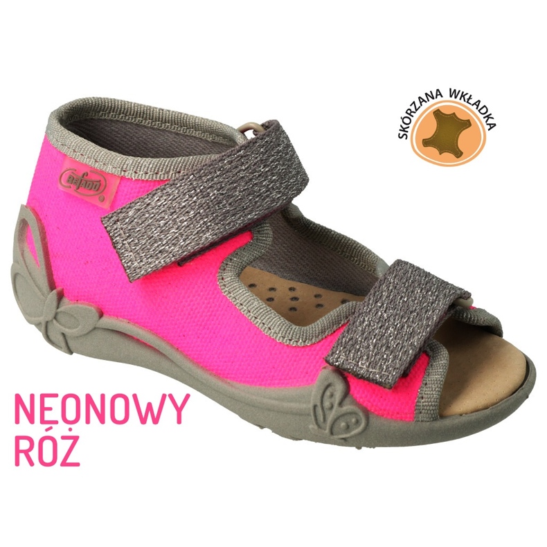 Befado Kinderschuhe 342P032 rosa silber- grau 4
