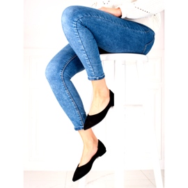 Schwarze Damen-Ballerinas aus ökologischem Wildleder 1