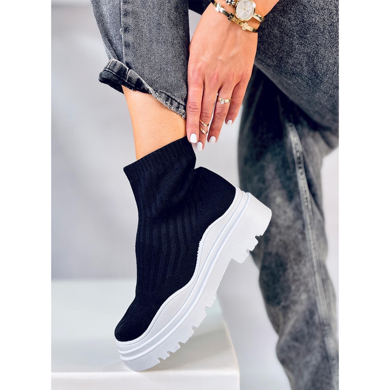 BM Elastische Stiefeletten Withers SCHWARZ/WEISS 1