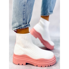 BM Elastische Stiefeletten Withers WEISS/ROSA weiß 1