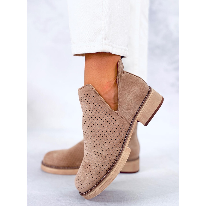 BM Durchbrochene Frühlingsstiefel Neve Khaki beige 2