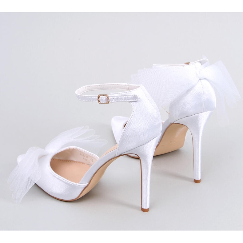 BM Sheena White Tüll Bow Stilettos weiß 1