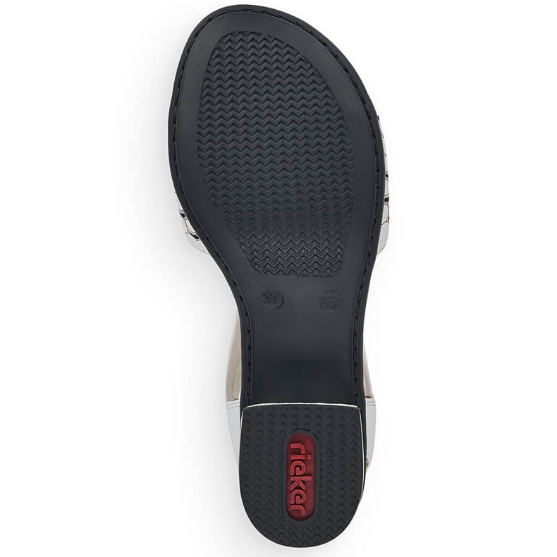 Leder Damen Sandalen mit Gummi weiß Rieker 64677 1