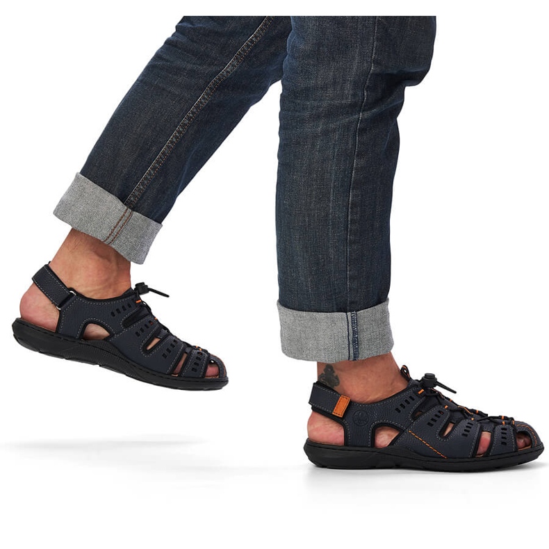 Rieker 22021-14 marineblaue Sandalen für Herren 1