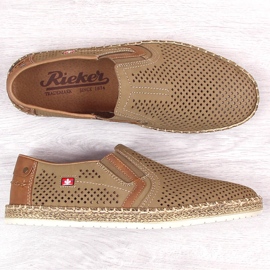 Rieker B5297-64 beige durchbrochener Herren-Slipper aus Leder 2