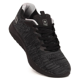 Bequeme schwarze Laufsportschuhe NEWS 1