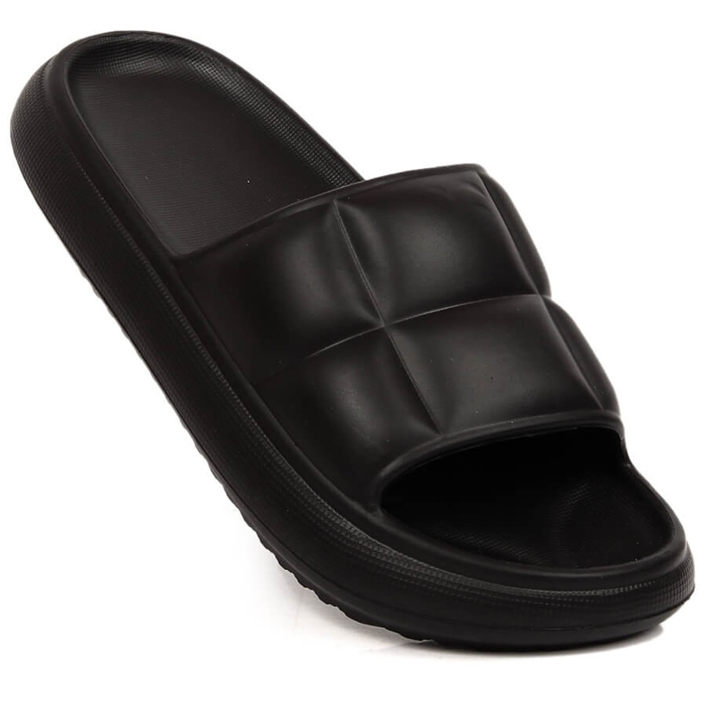 Schwarze gesteppte Plateau-Slipper für Damen Vinceza 48800 1