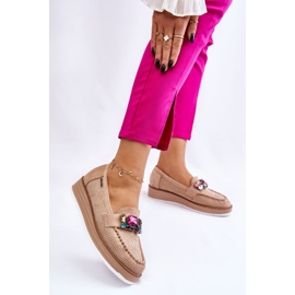 PM1 Verzierte Plateau-Slipper für Damen Beige Adelyn 1