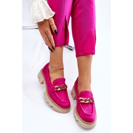 Damen Brogues Loafer mit Kette Fuchsia Luella rosa 2
