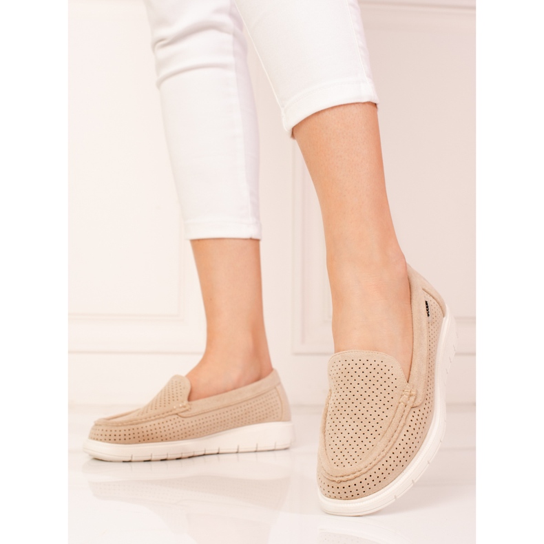 Durchbrochene Loafer von Shelovet für Damen in Beige 1