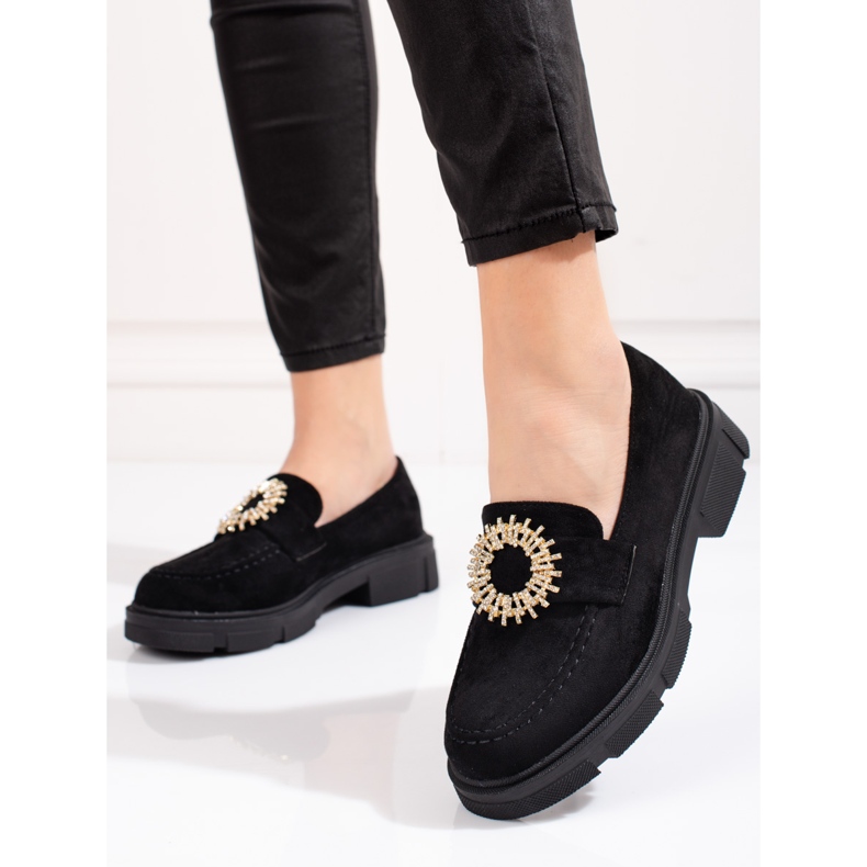 Schwarze Wildlederschuhe von Shelovet für Damen 1