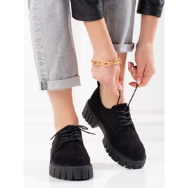 Damen Wildleder Schnürschuhe Shelovet schwarz 1