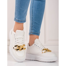 Weiße Damen-Sneaker mit Kette 1