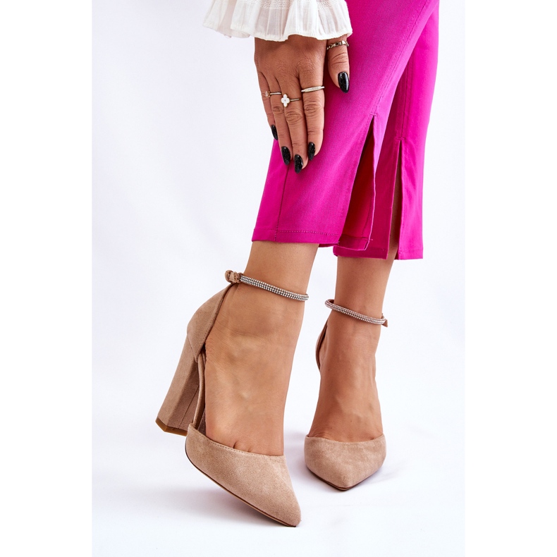 PM1 Elegante Wildleder Pumps Beige Kaliya 1