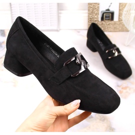 Schwarze Wildlederschuhe mit niedrigem Absatz Vinceza 10869 1