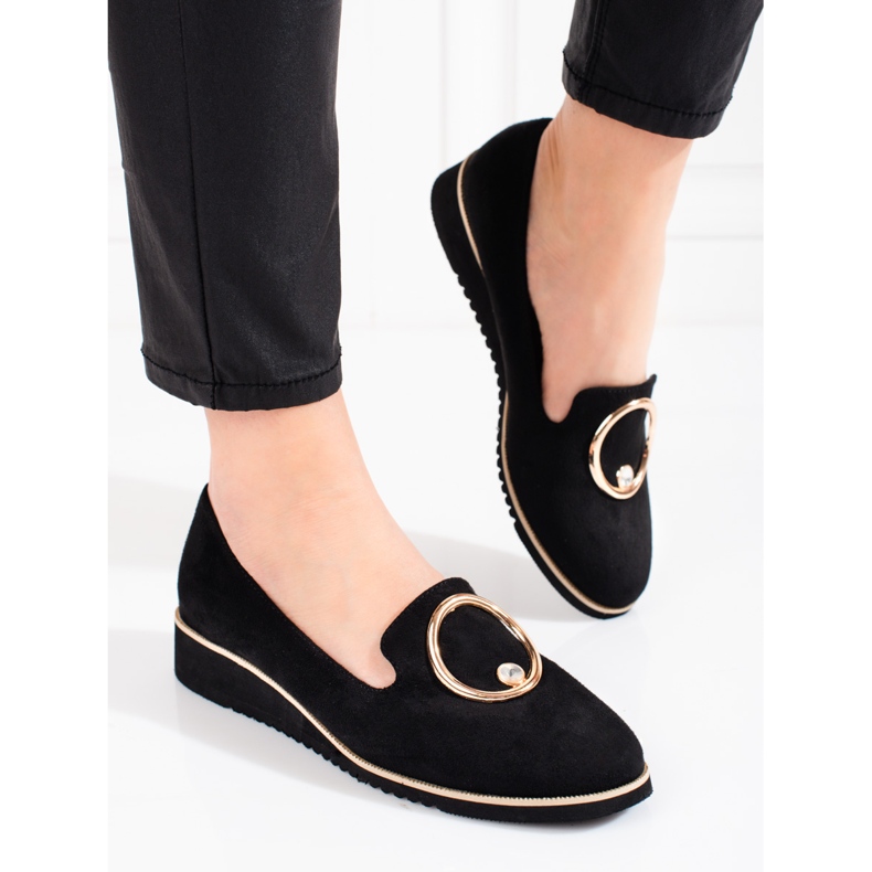 BM Damenmokassins Shelovet aus schwarzem Wildleder 1